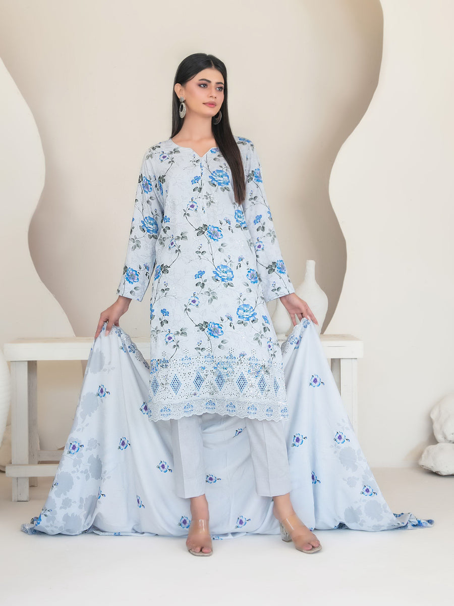 Muskaan by Tawakkal Fabrics Embroidered Staple Unstitched 3Pc Suit D-4422