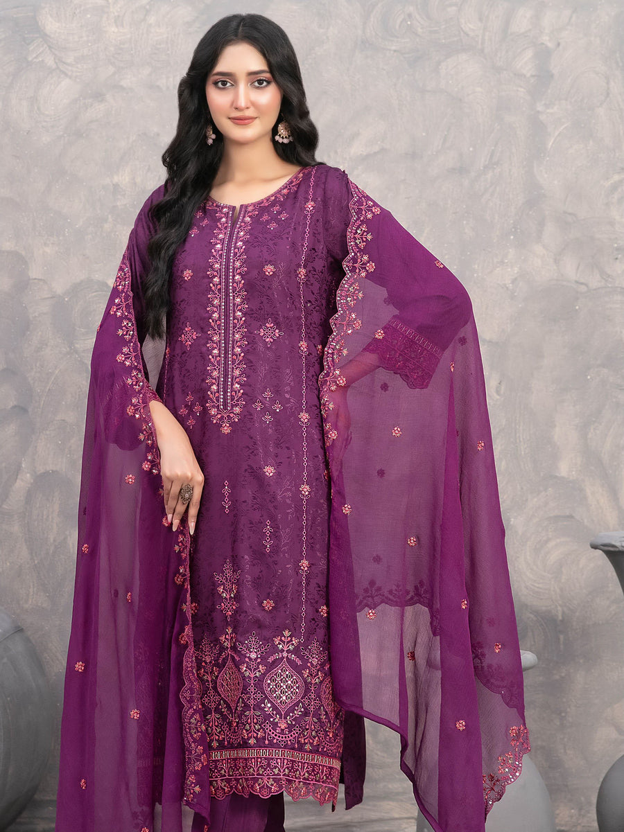 Nafyssah by Tawakkal Fabrics Viscose Jacquard Unstitched 3Pc Suit D-4559
