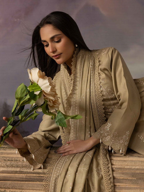 Dastaan by Riaz Arts Vol-02 Leather Peach Unstitched 3Pc Suit DS-45