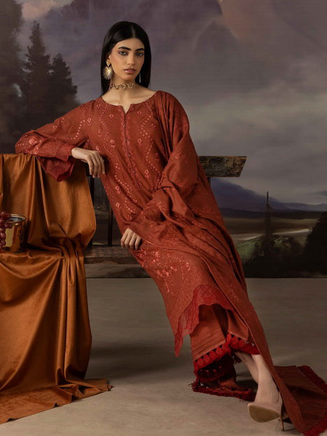 Dastaan by Riaz Arts Vol-02 Leather Peach Unstitched 3Pc Suit DS-46