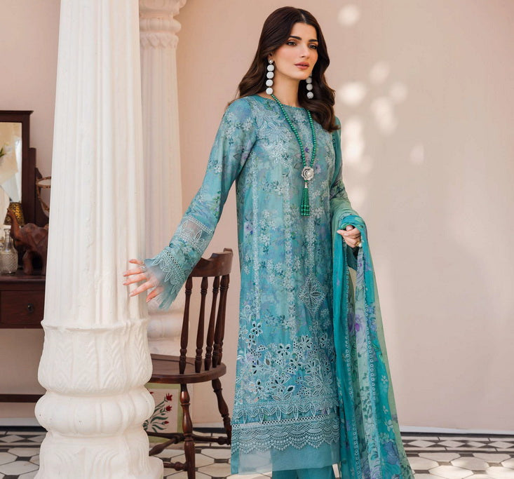 Amal by Motifz Embroidered Lawn Unstitched 3Pc Suit 4627-Jasper