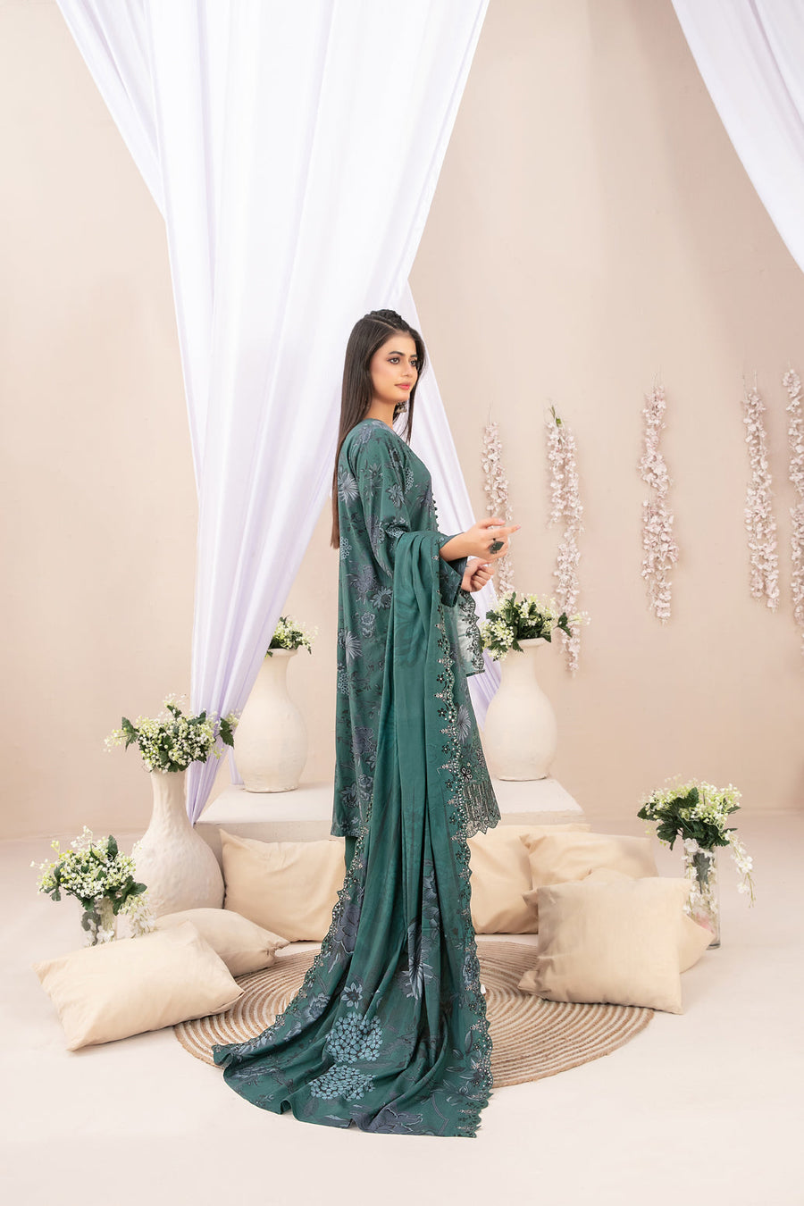 Shamailah by Tawakkal Fabrics Embroidered Staple Unstitched 3Pc Suit D-4687