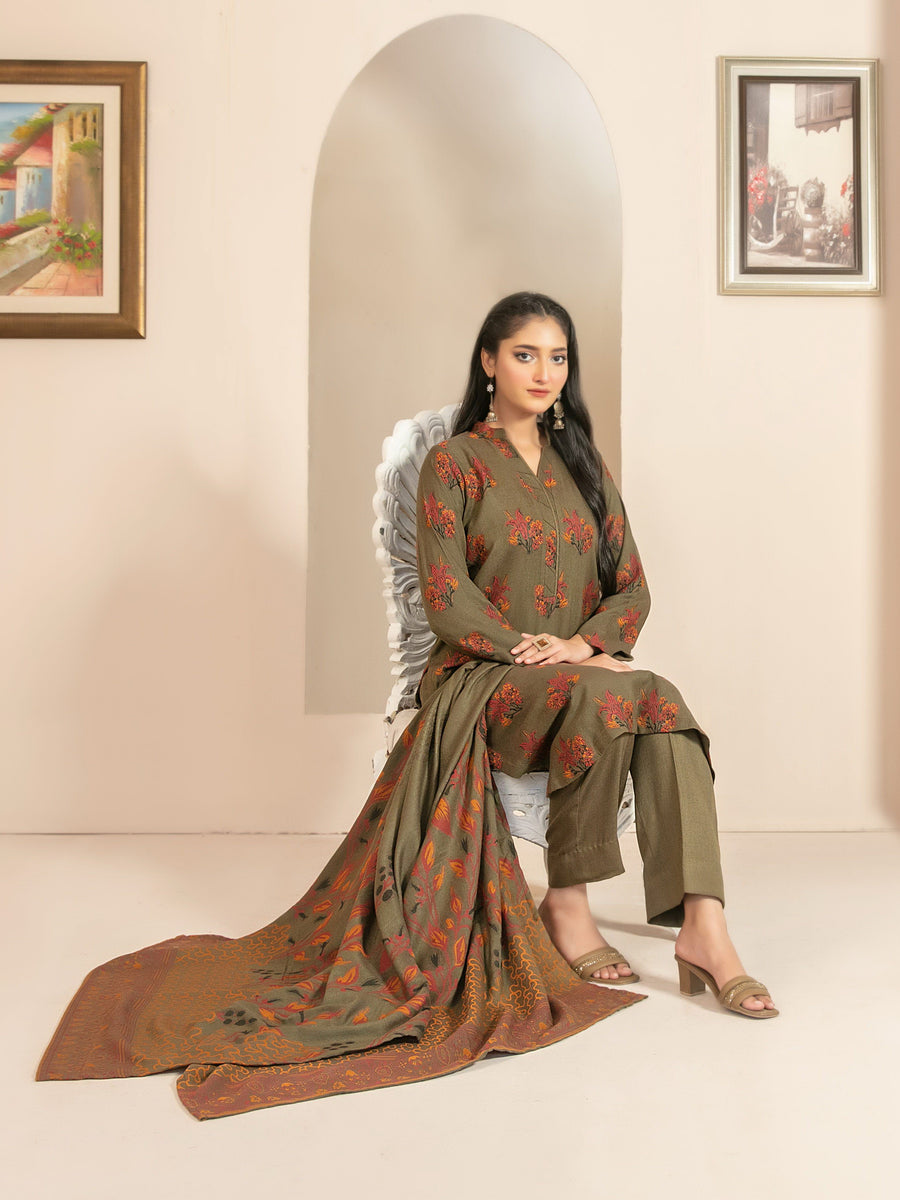Lehr by Tawakkal Fabrics Leather Peach Unstitched 3Pc Suit D-4704