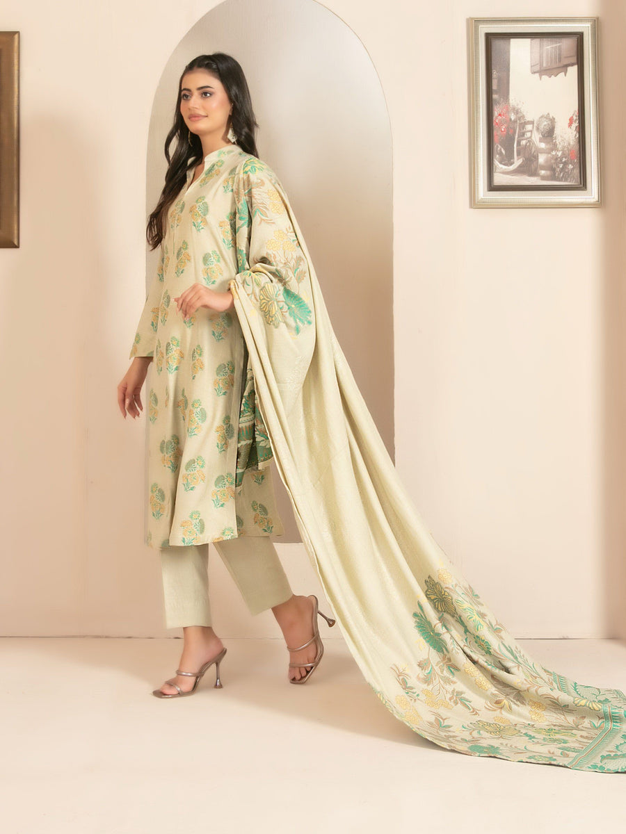 Lehr by Tawakkal Fabrics Leather Peach Unstitched 3Pc Suit D-4705