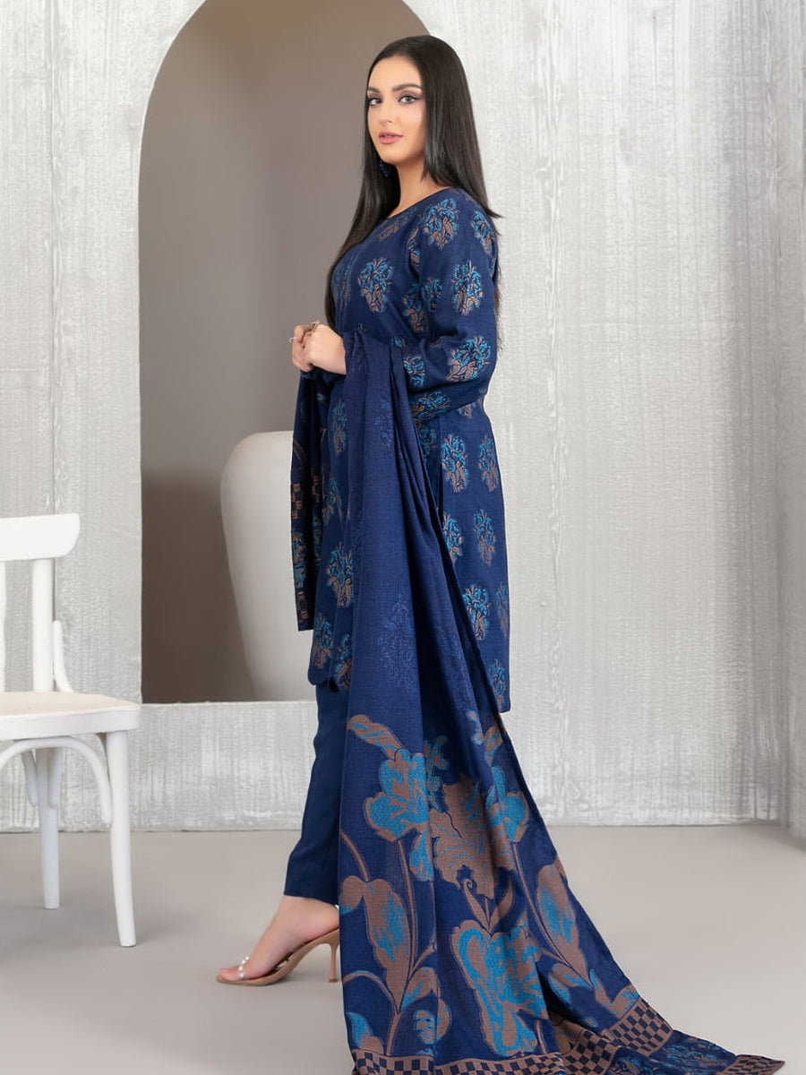 Lehr by Tawakkal Fabrics Vol-02 Leather Peach Unstitched 3Pc Suit D-4701