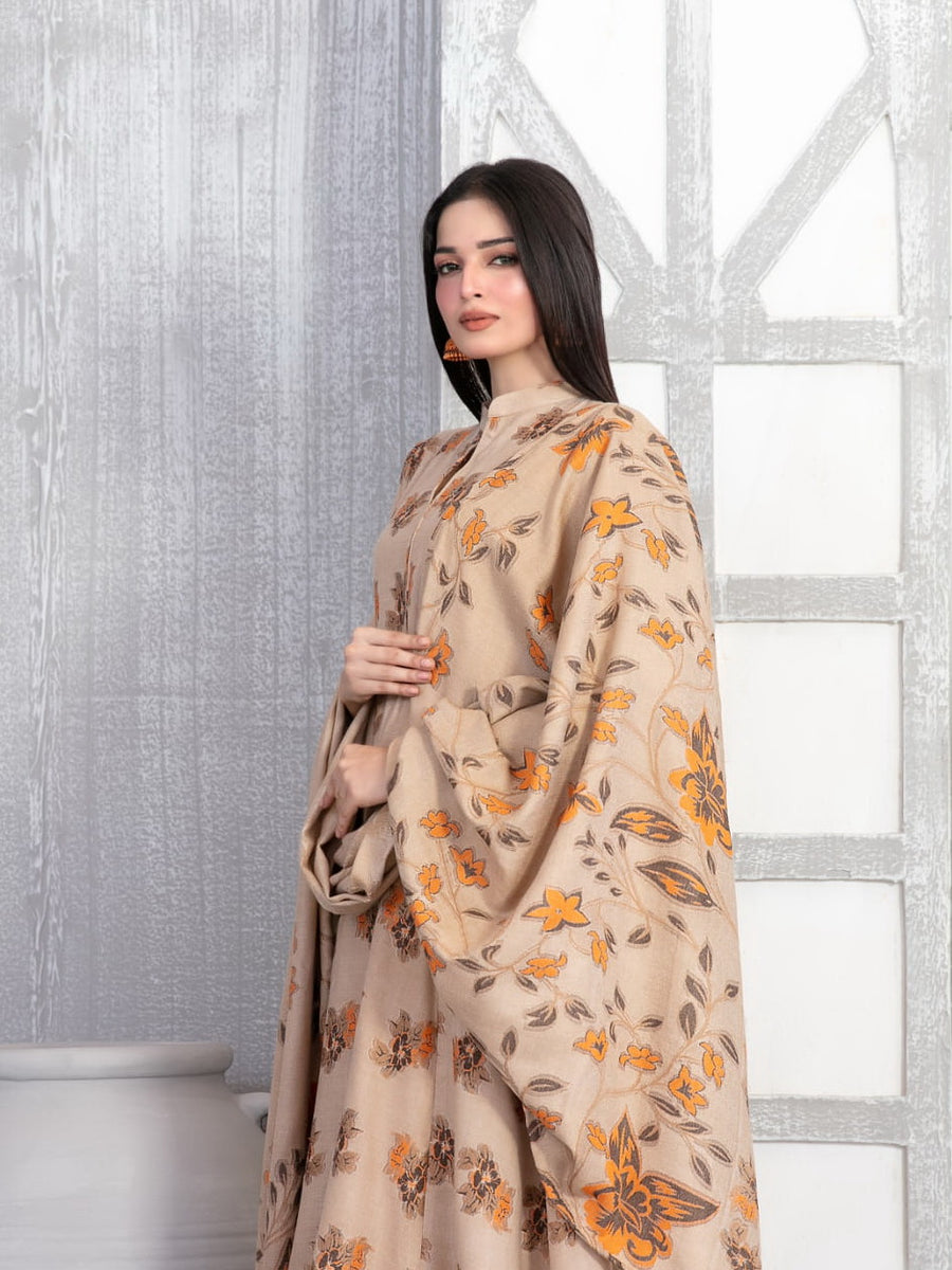 Lehr by Tawakkal Fabrics Vol-02 Leather Peach Unstitched 3Pc Suit D-4708