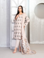 Lehr by Tawakkal Fabrics Vol-02 Leather Peach Unstitched 3Pc Suit D-4710
