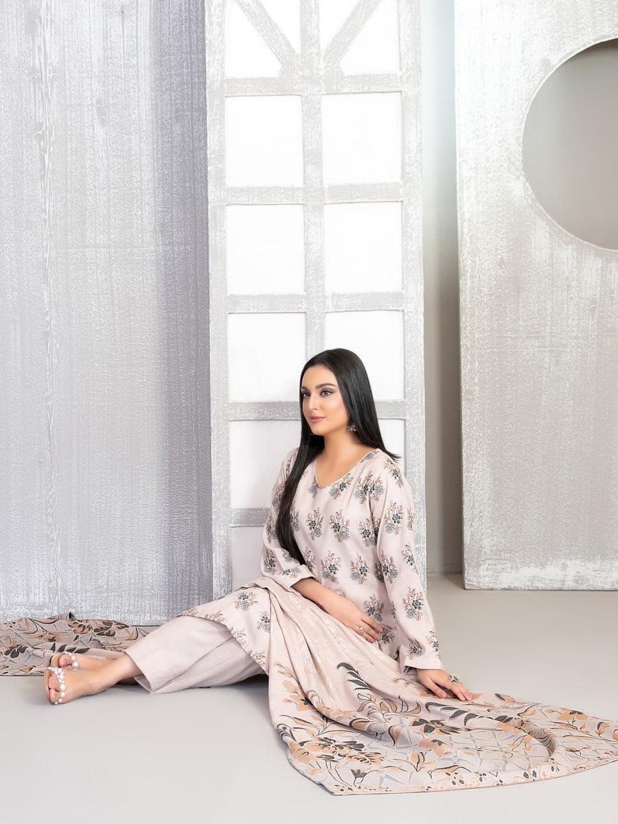 Lehr by Tawakkal Fabrics Vol-02 Leather Peach Unstitched 3Pc Suit D-4710