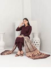 Alveera by Tawakkal Fabrics Leather Peach Unstitched 3Pc Suit D-4837