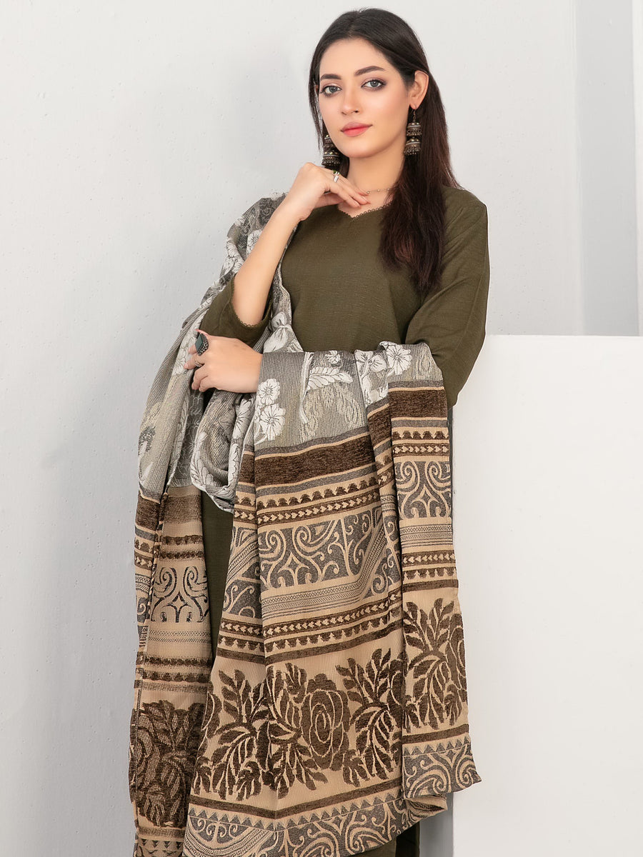 Alveera by Tawakkal Fabrics Leather Peach Unstitched 3Pc Suit D-4838