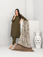 Alveera by Tawakkal Fabrics Leather Peach Unstitched 3Pc Suit D-4838