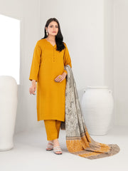 Alveera by Tawakkal Fabrics Leather Peach Unstitched 3Pc Suit D-4840