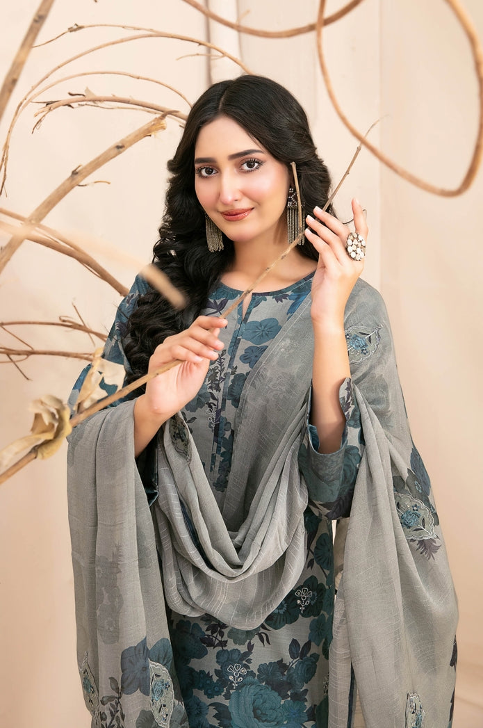 Alvira by Tawakkal Fabrics Embroidered Staple Unstitched 3Pc Suit D-4852