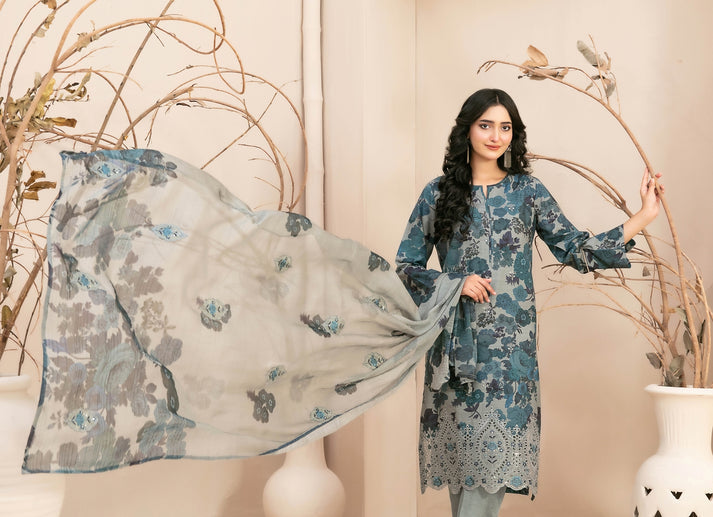 Alvira by Tawakkal Fabrics Embroidered Staple Unstitched 3Pc Suit D-4852
