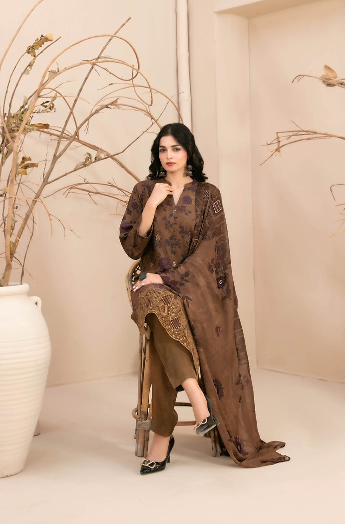 Alvira by Tawakkal Fabrics Embroidered Staple Unstitched 3Pc Suit D-4854
