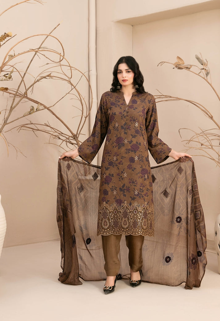 Alvira by Tawakkal Fabrics Embroidered Staple Unstitched 3Pc Suit D-4854