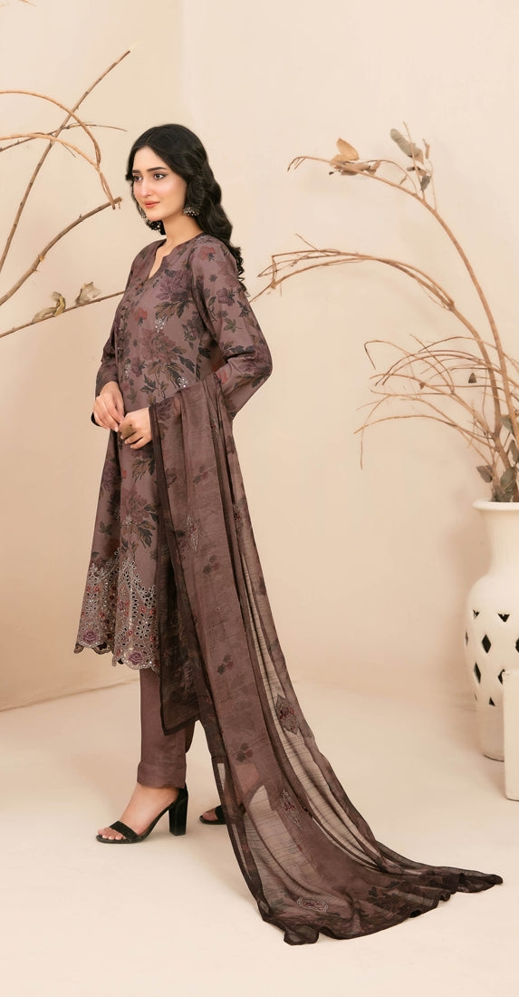Alvira by Tawakkal Fabrics Embroidered Staple Unstitched 3Pc Suit D-4858