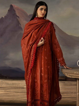 Dastaan by Riaz Arts Vol-02 Leather Peach Unstitched 3Pc Suit DS-49