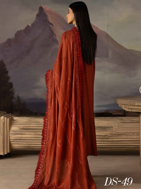 Dastaan by Riaz Arts Vol-02 Leather Peach Unstitched 3Pc Suit DS-49