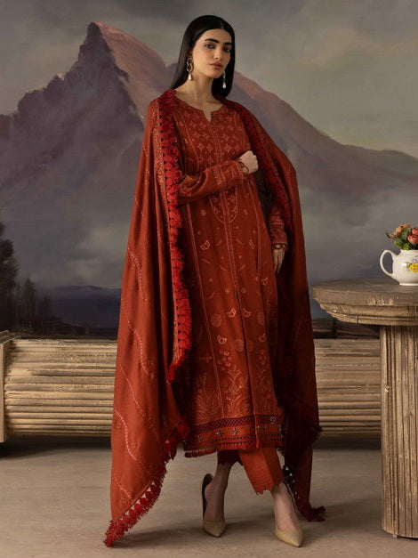 Dastaan by Riaz Arts Vol-02 Leather Peach Unstitched 3Pc Suit DS-49