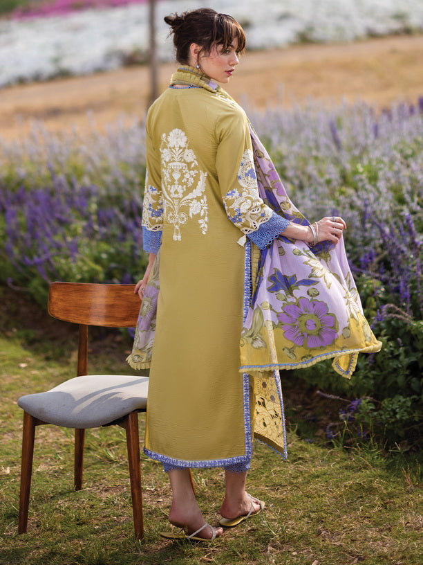 Mushq Hemline The Secerat Garden Unstitched Lawn 3Pc Suit HML24-4A Mystical Fern