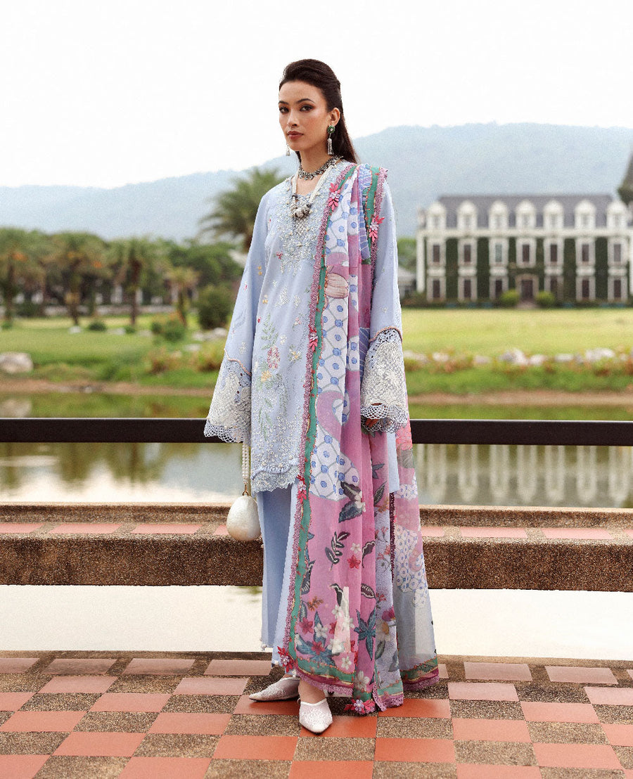 Republic WomensWear Lilas Embroidered Lawn Unstitched 3Pc Suit D-4B ELOWEN