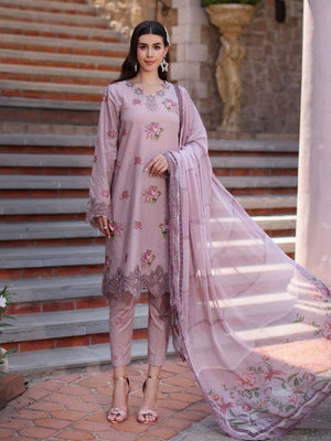 Noor by Saadia Asad Eid Luxe Embroidered Lawn Unstitched 3Pc Suit D-04