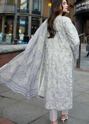 AL Zohaib Dhagakari Embroidered Lawn Unstitched 3Pc Suit D-05