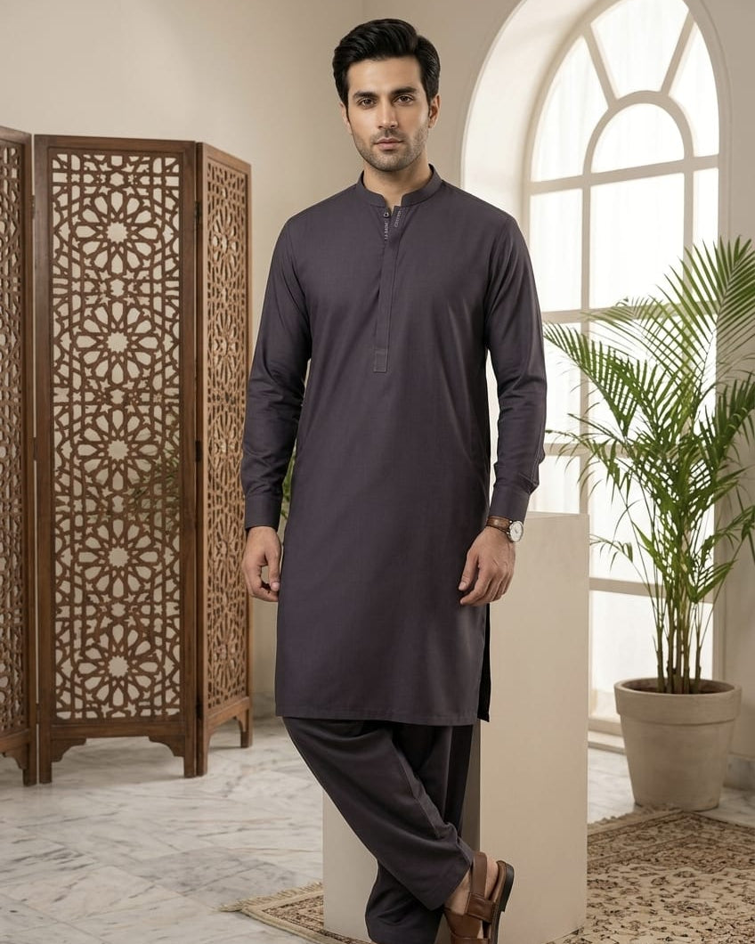 Enigma by Fabrieco Men's Unstitched Ultrafine Chambray Cotton Suit CC-05