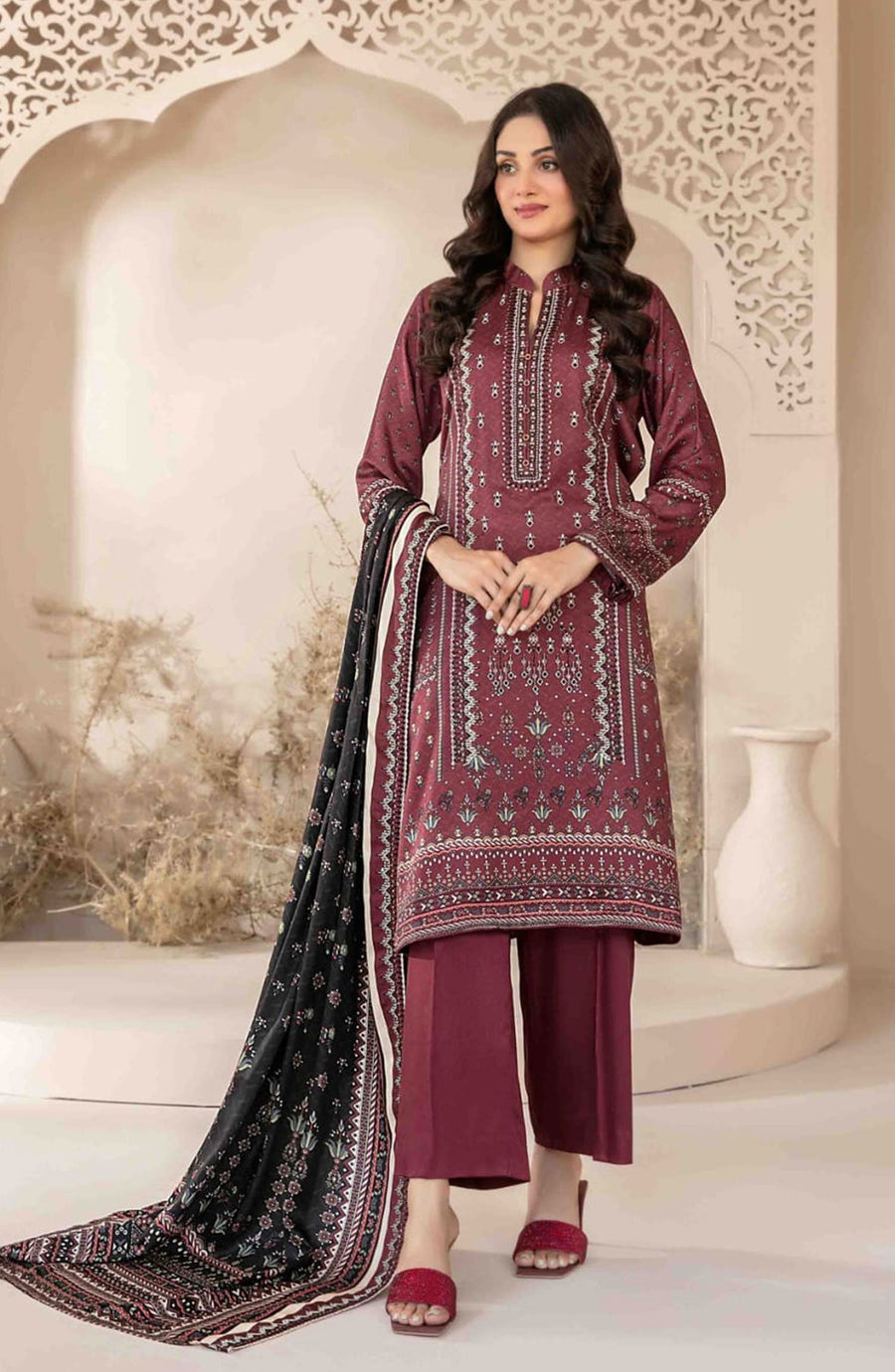 Tawakkal Fabrics Masarra Embroidered Staple Unstitched 3Pc Suit D-5034