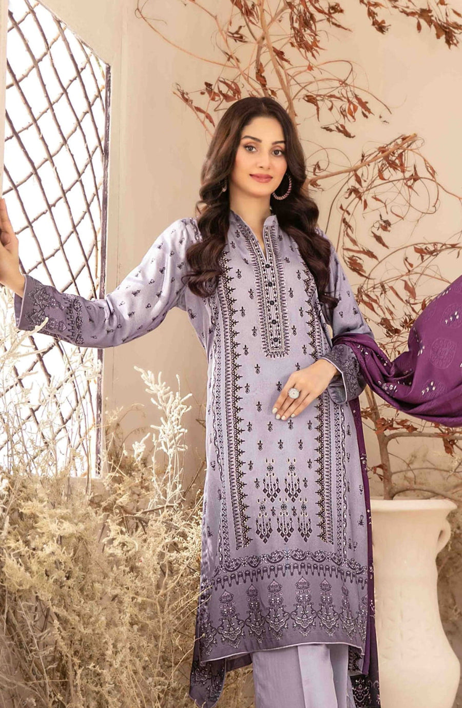 Tawakkal Fabrics Masarra Embroidered Staple Unstitched 3Pc Suit D-5039