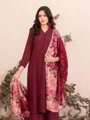 Zubiya by Tawakkal Fabrics Leather Peach Unstitched 3Pc Suit D-5077