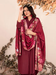 Zubiya by Tawakkal Fabrics Leather Peach Unstitched 3Pc Suit D-5077