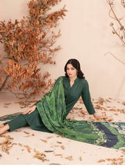 Zubiya by Tawakkal Fabrics Leather Peach Unstitched 3Pc Suit D-5081