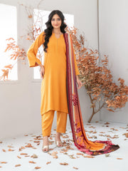 Zubiya by Tawakkal Fabrics Leather Peach Unstitched 3Pc Suit D-5082