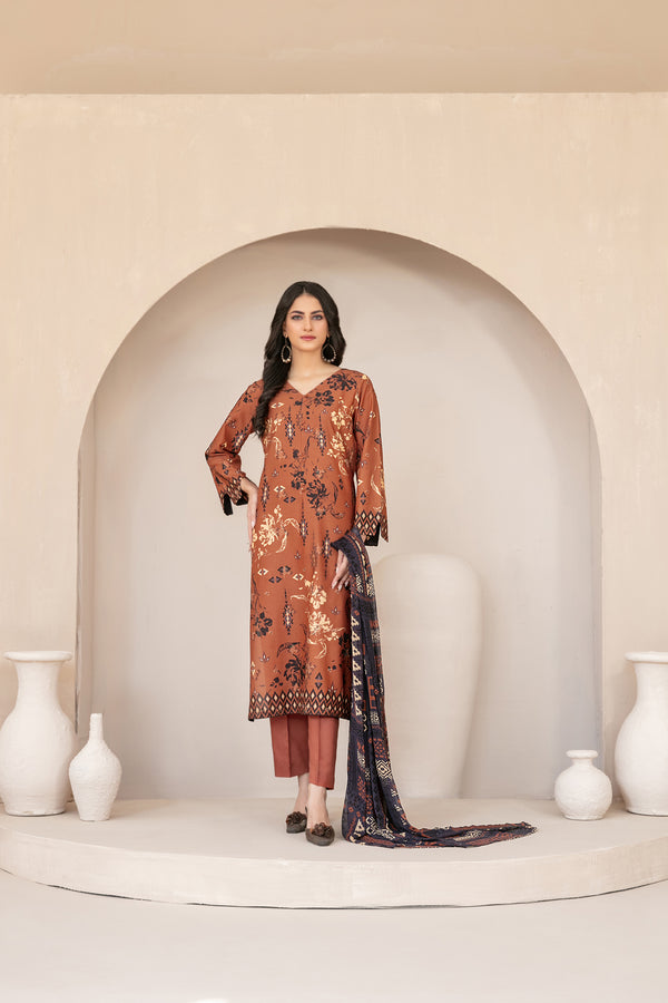 Tawakkal Fabrics Nuralain Digital Printed Staple Unstitched 3Pc Suit D-5364
