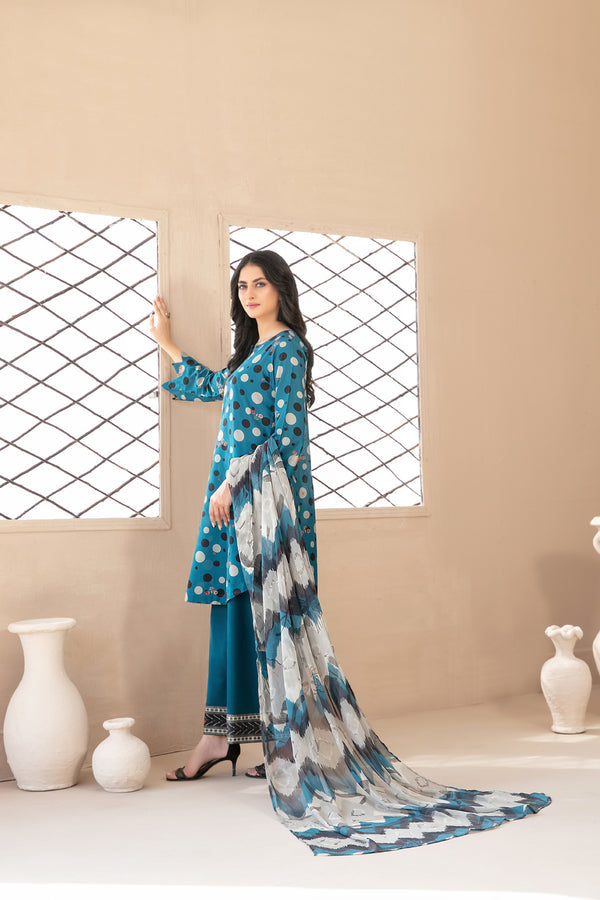 Tawakkal Fabrics Nuralain Digital Printed Staple Unstitched 3Pc Suit D-5366