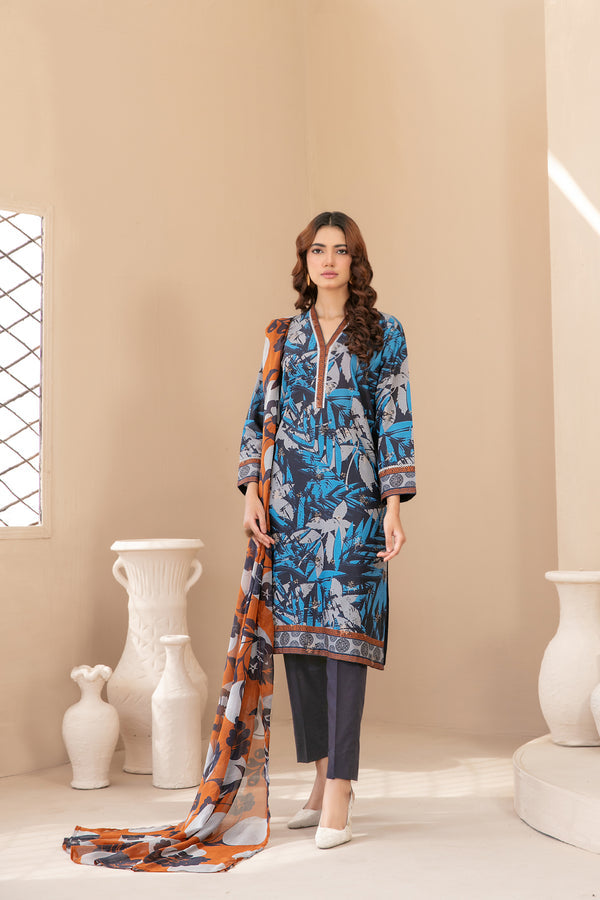 Tawakkal Fabrics Nuralain Digital Printed Staple Unstitched 3Pc Suit D-5370