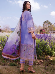Mushq Hemline The Secerat Garden Unstitched Lawn 3Pc Suit HML24-5A Purple Emperor