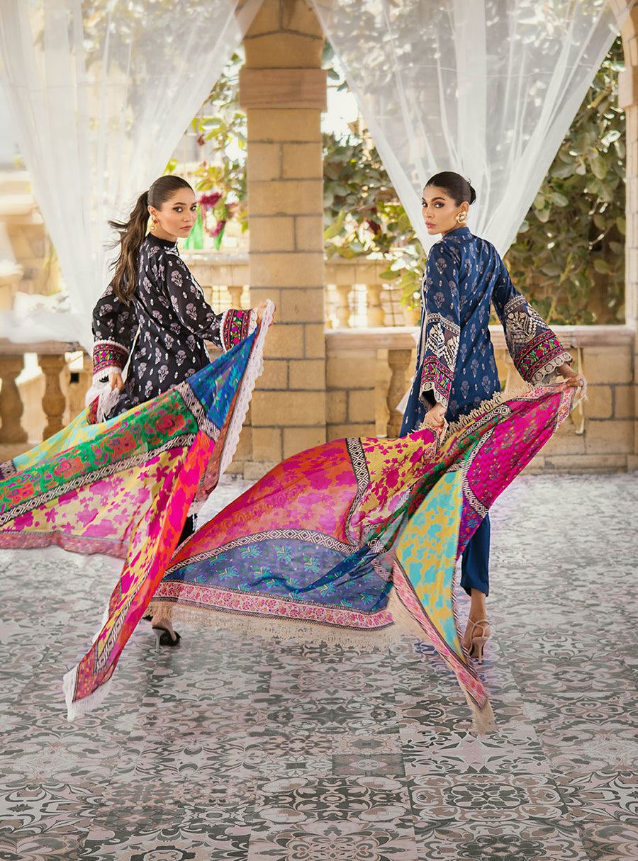 Zainab Chottani Luxury Lawn Unstitched Embroidered 3Pc Suit D-5B GULFISHAN