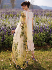 Mushq Hemline The Secerat Garden Unstitched Lawn 3Pc Suit HML24-5B Serenity