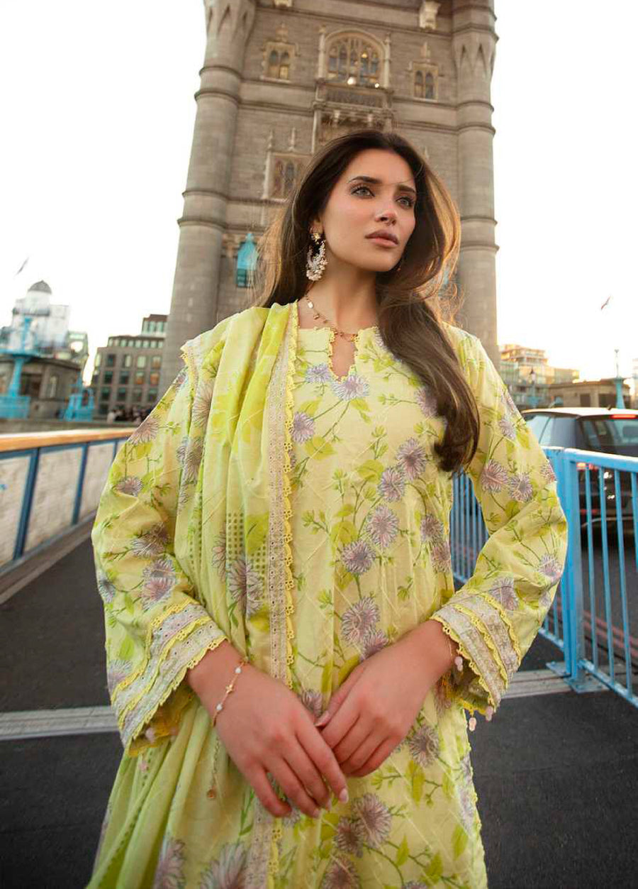 AL Zohaib Dhagakari Embroidered Lawn Unstitched 3Pc Suit D-06