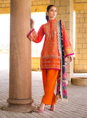 Zainab Chottani Luxury Lawn Unstitched Embroidered 3Pc Suit D-7B MEHR-E-NAZ