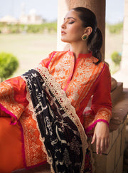Zainab Chottani Luxury Lawn Unstitched Embroidered 3Pc Suit D-7B MEHR-E-NAZ