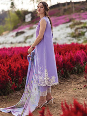Mushq Hemline The Secerat Garden Unstitched Lawn 3Pc Suit HML24-7B Novella