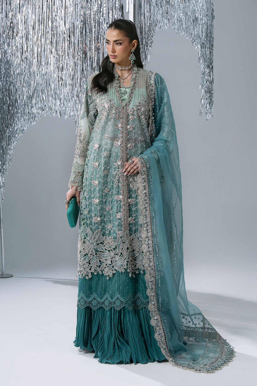 Maria B Mbroidered Unstitched Embroidered Organza 3Pc Suit BD-3107