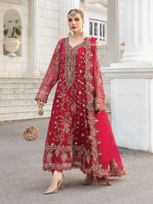 Maria.B Unstitched Embroidered Luxury Chiffon 3Pc Suit MPC-24-107