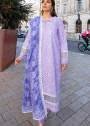 AL Zohaib Dhagakari Embroidered Lawn Unstitched 3Pc Suit D-07