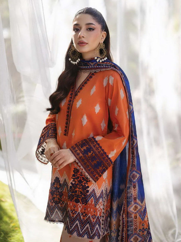 Tahra by Zainab Chottani Embroidered Lawn Unstitched 3Pc Suit D-08A LIZA