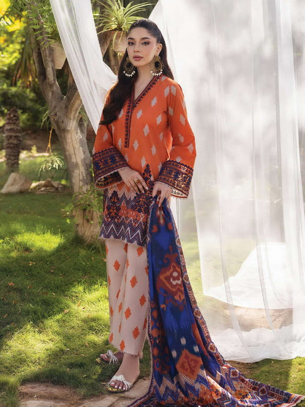 Tahra by Zainab Chottani Embroidered Lawn Unstitched 3Pc Suit D-08A LIZA